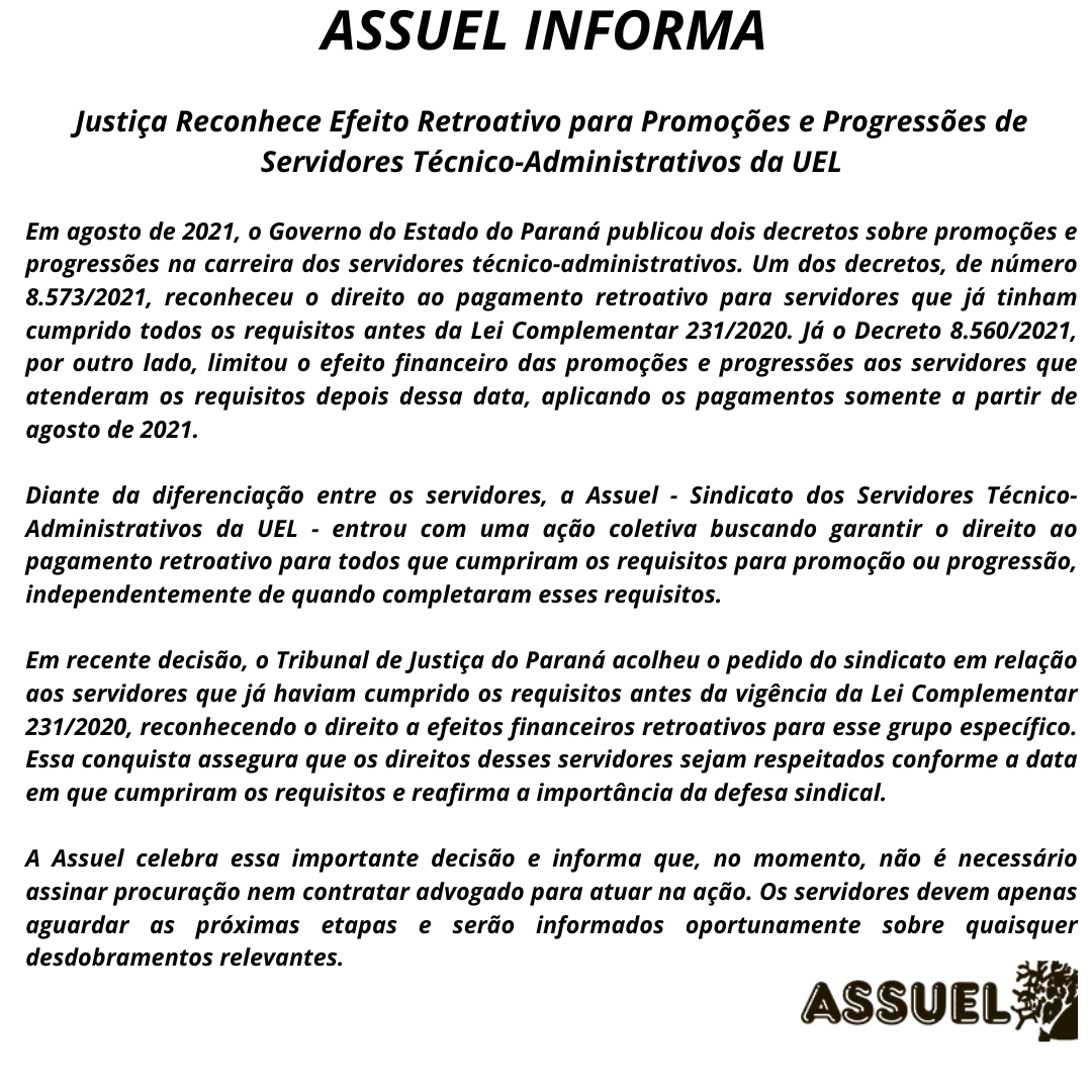 Promoções e Progressões